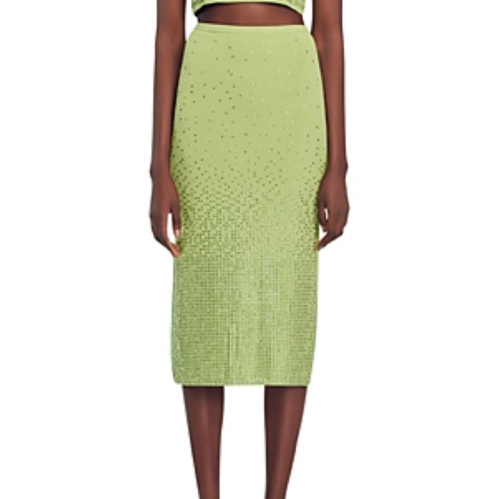 Sandro Green Embellished Midi Skirt - Picture 3 of 6